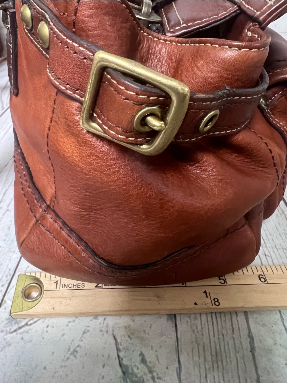 COACH Legacy 65th Anniversary Mandy Satchel Whiskey Cognac Leather Bag 11130 - Picture 8 of 16